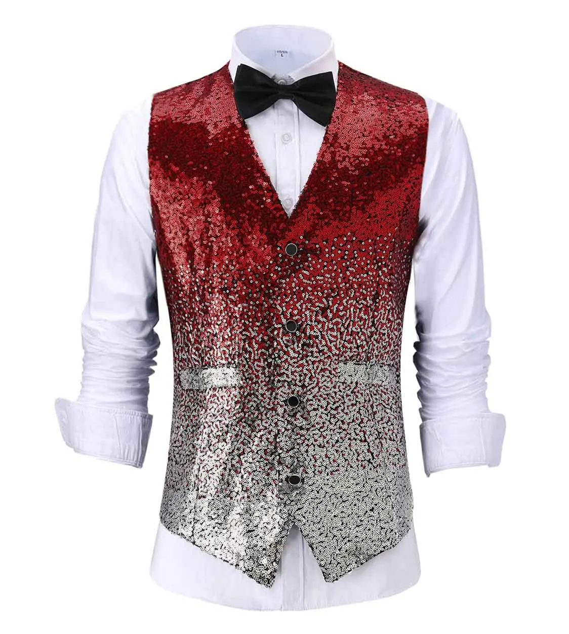 New Fashion Men's Vest Changing Color Shiny Sequin Suit Vest Waistcoat For Party,Wedding,Nightclub Custom Size