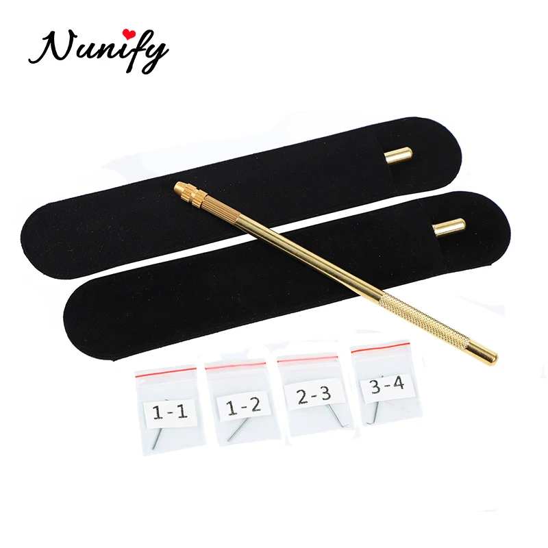 Nunify Lace Wig/Toupee Hair Extension Tools 1 Set Professional Bronze Ventilating Holder And Ventilating Needles For Lace Wigs