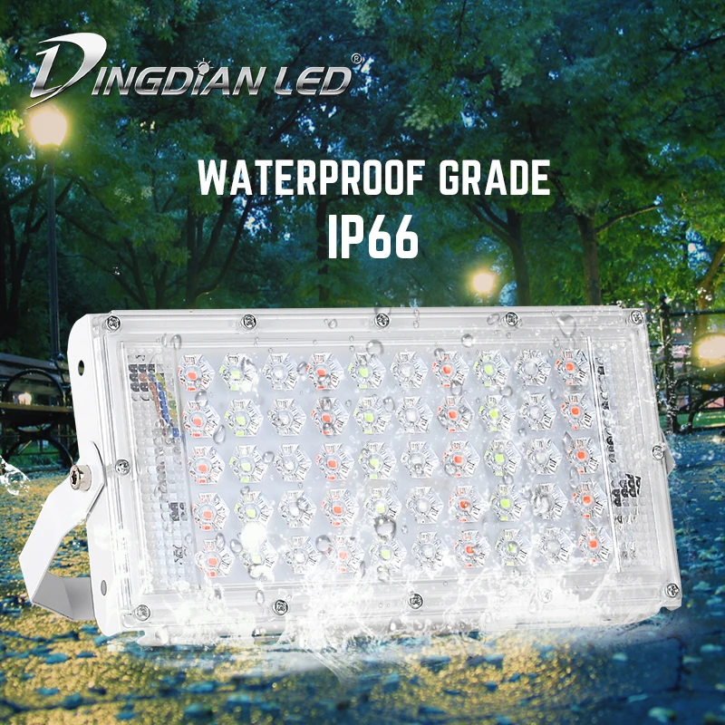 RGBW LED Flood Light Waterproof Remote 50W AC220V IP66 RGB Spot Flood Light Bright Mordern DIY Outdoor Lightings Garden Lamp