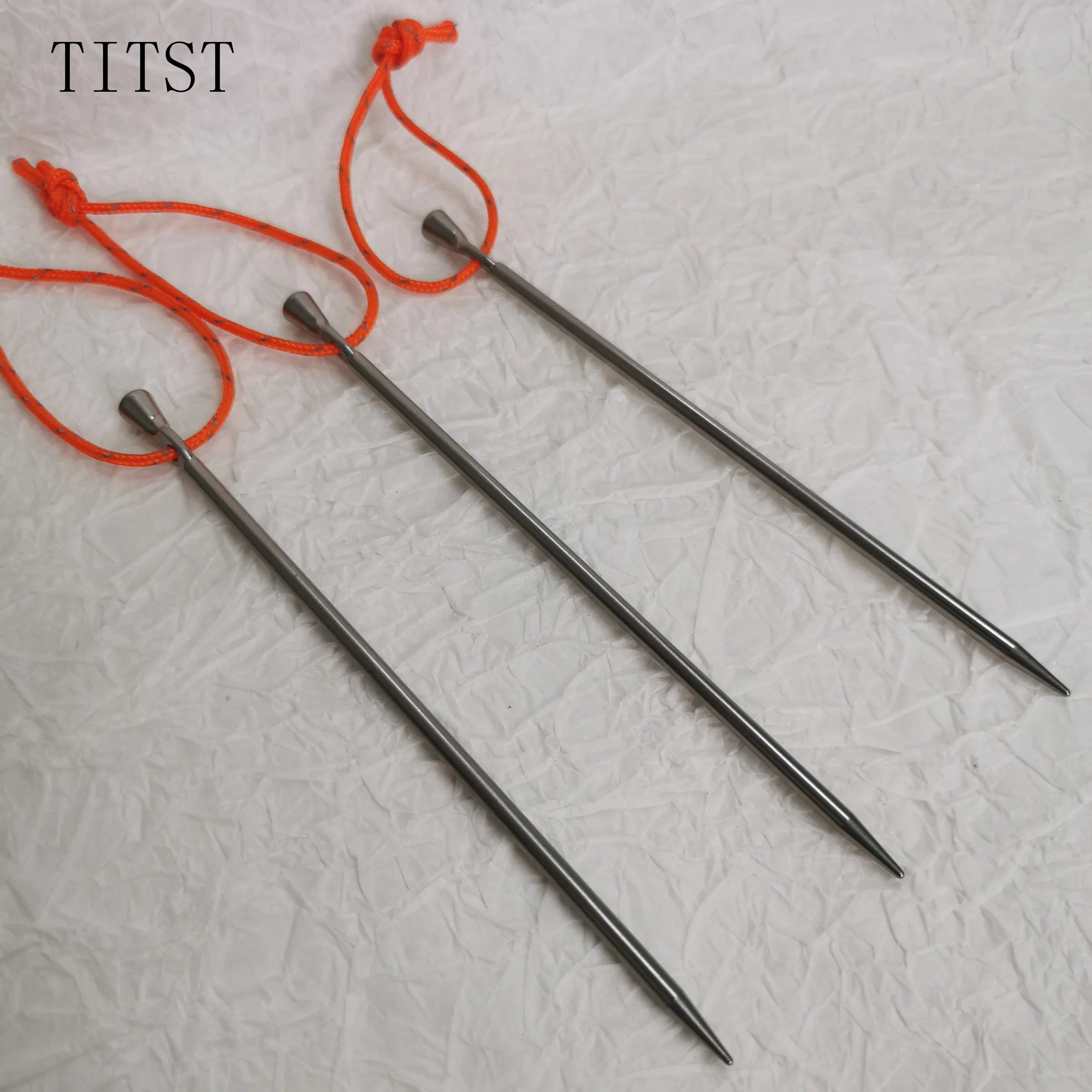 TITST Titanium Alloy Tent Peg Outdoor Camping Accessory Tent Stake Diameter 4mm Tent Accessory Nail ( ONE LOT =10PCS)