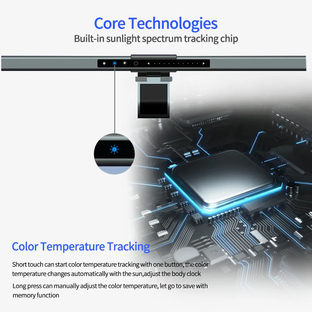 E-kong Smart Eye Protect Neutralize Blue Light Table Lamp Computer Screen Hanging Light Automatic Tracking of  Color Temperature