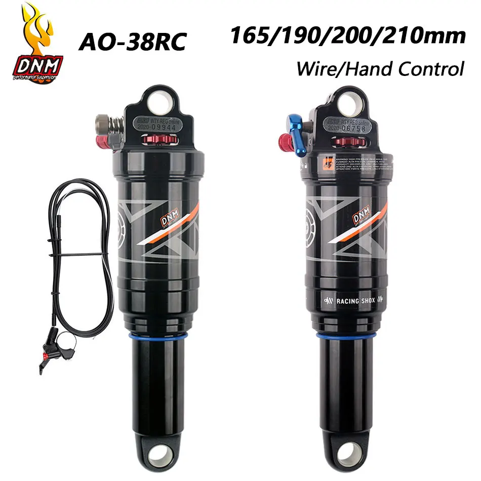 DNM AO-38RC MTB Air Rear Shock Wire/Hand Control Downhell Rear Shocks with Lockout Mountain Bicycle Parts 165/190/200/210mm