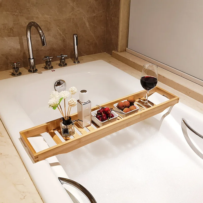 

Bamboo extension antiskid bathroom multi function bathtub shelf toilet spa bath shelf bathtub tray bathtub accessories