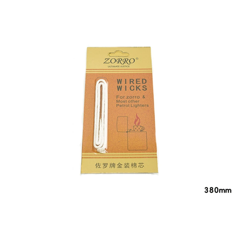 380mm Cotton Core Wicks With Metal Needle For Zippo IMCO Zorro Lighter & Most Kerosene Petrol Lighters Replacement DIY Supplies