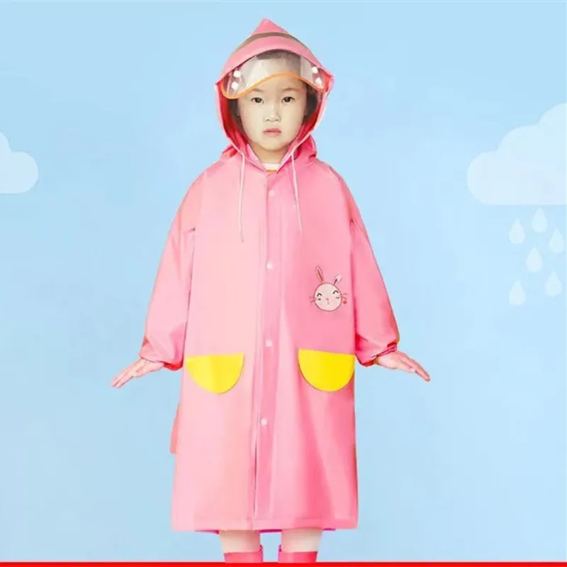 2PCS Children's raincoat with schoolbag girl boy children's raincoat children's kindergarten raincoat pupils' portable raincoat