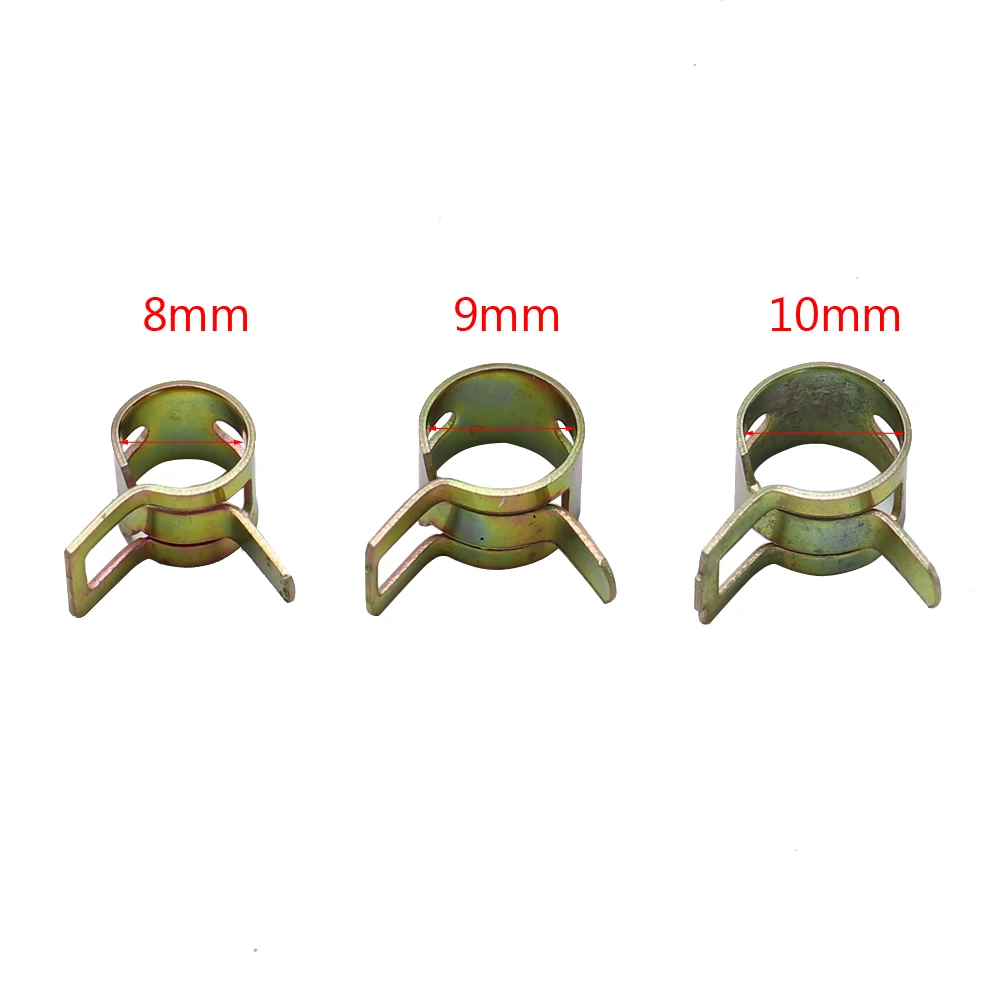 Fuel Line Hose Tubing Water Pipe Air Tube Spring Clips Clamps 8mm 9mm 10mm