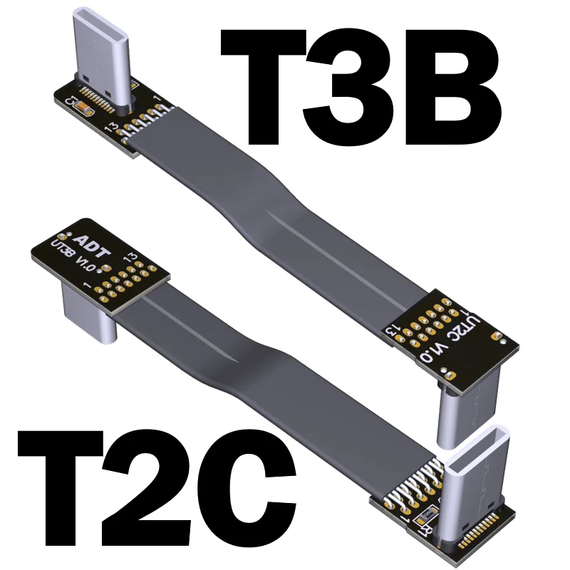

Soft Slim USB C Cable FPV Thin Ribbon FPC Charging Cable USB Type-C Male 90 Degree Angled Right Down Angled to USB Type C Female
