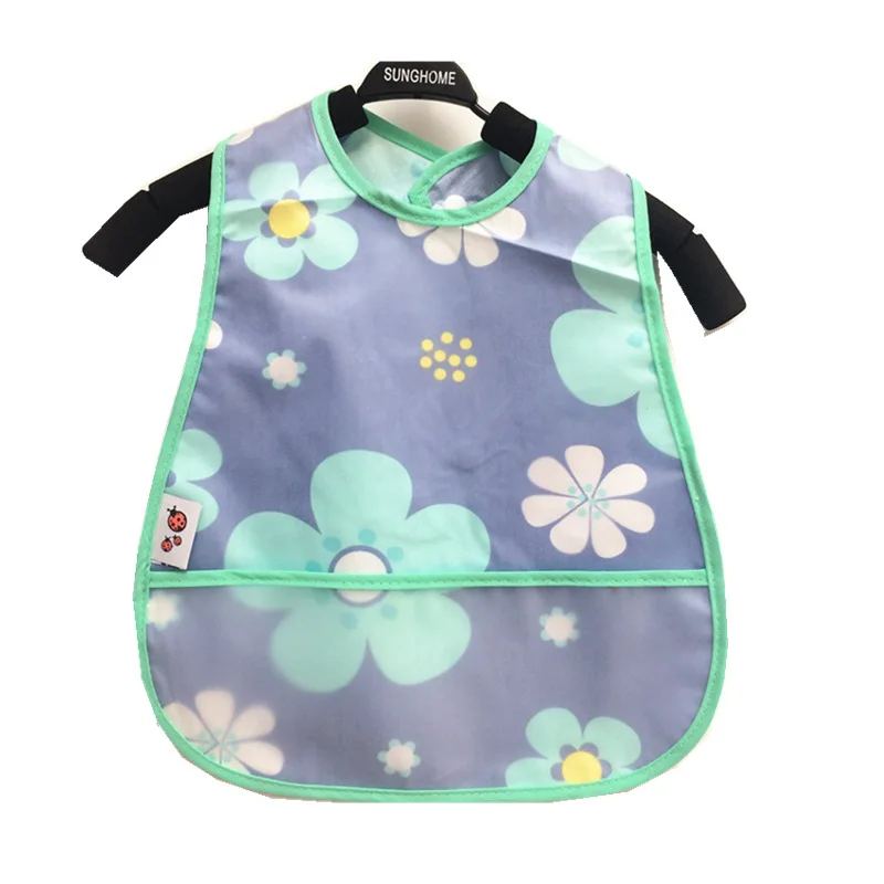 1Pcs Waterproof Lunch Feeding Apron Cartoon Pattern Cotton Baby Bibs Sleeveless Adjustable Boy Girl Feeding Bibs Apron