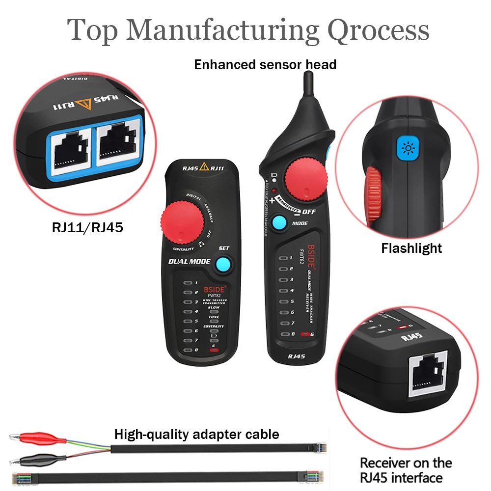 Network Cable Tracker Wire Tester Professional RJ45 RJ11 Telephone Toner Ethernet LAN Tracer Detector Line Finder