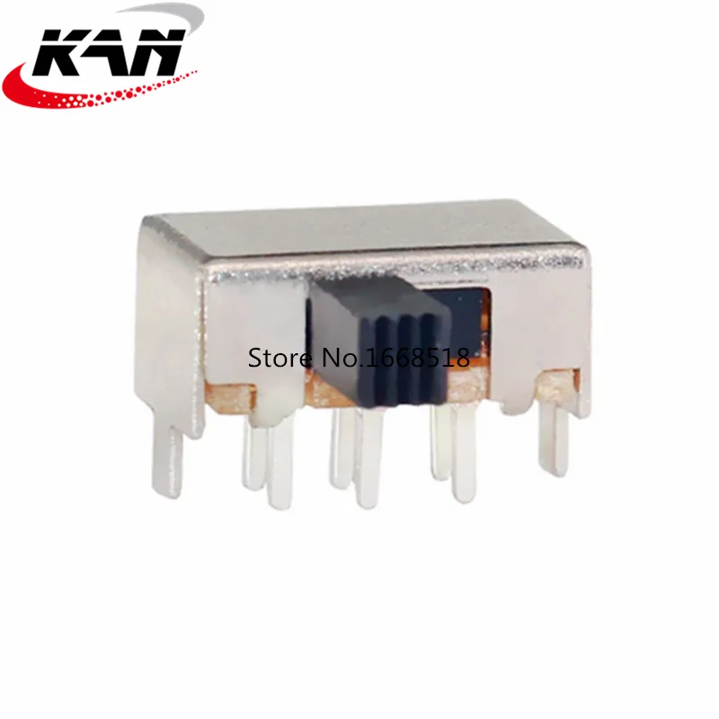 

50PCS SK-22F18 2P2T Double pole double throw slide switch side insert 6 pin big current with 2 fixed pin SK-22F14