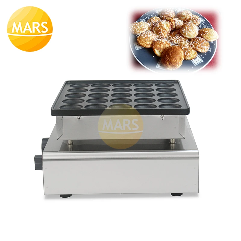 Poffertjes antiadherente eléctrico comercial, 110V, 220V, Mini máquina holandesa para tortitas, máquina Dorayaki de 25 agujeros, horno para tortas de huevo