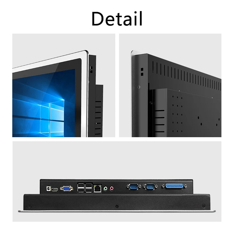 Monitor de pantalla LCD Industrial, pantalla táctil capacitiva para tableta Win10, montaje en pared de escritorio VGA, instalación integrada