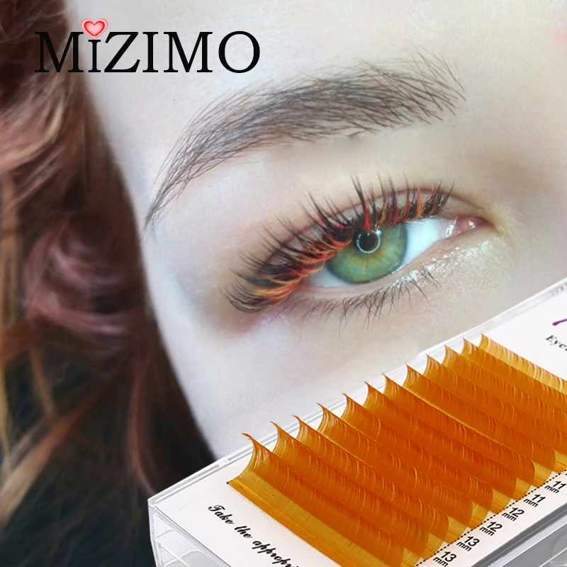 The orange color 8-15 length is mixed with natural softness to extend the professional grafting false eyelash makeup 0.07/0.10