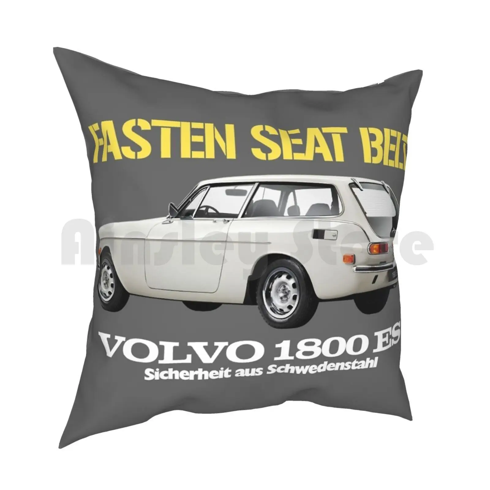 1800 Es ( White Text ) Advert Pillow Case Printed Home Soft Throw Pillow P1800 1800 1800Es Es Swedish Car Cars Sweden