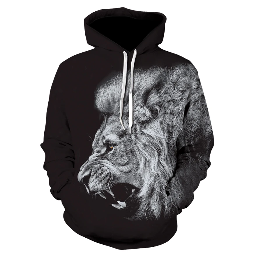 Men\'s New Animal Print Hoodie 3d Lion Head Hoodie for Fall 2021 Brand Hoodie Fashion 3D Printing Hoodie