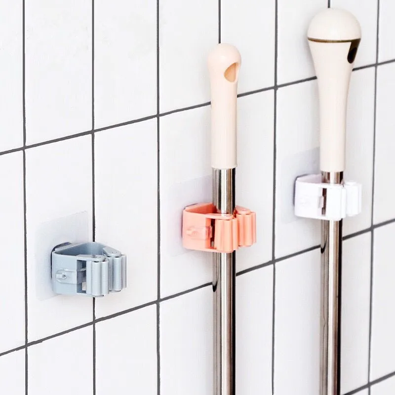 

No trace mop rack magic paste hanging mop clip broom rack multifunctional roller shower rack bathroom hooks Universal hook