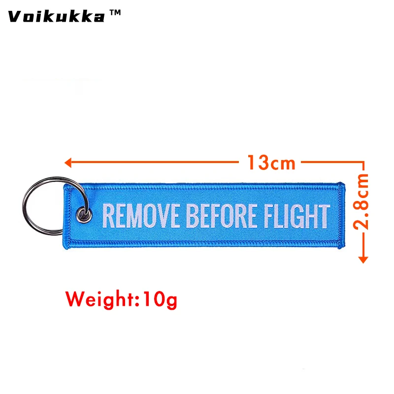 Voikukka Jewelry Colorful Aviation Gifts Remove Before Flight Memorial Key Embroidery Pendant Tags Keychain Rectangle Keyring