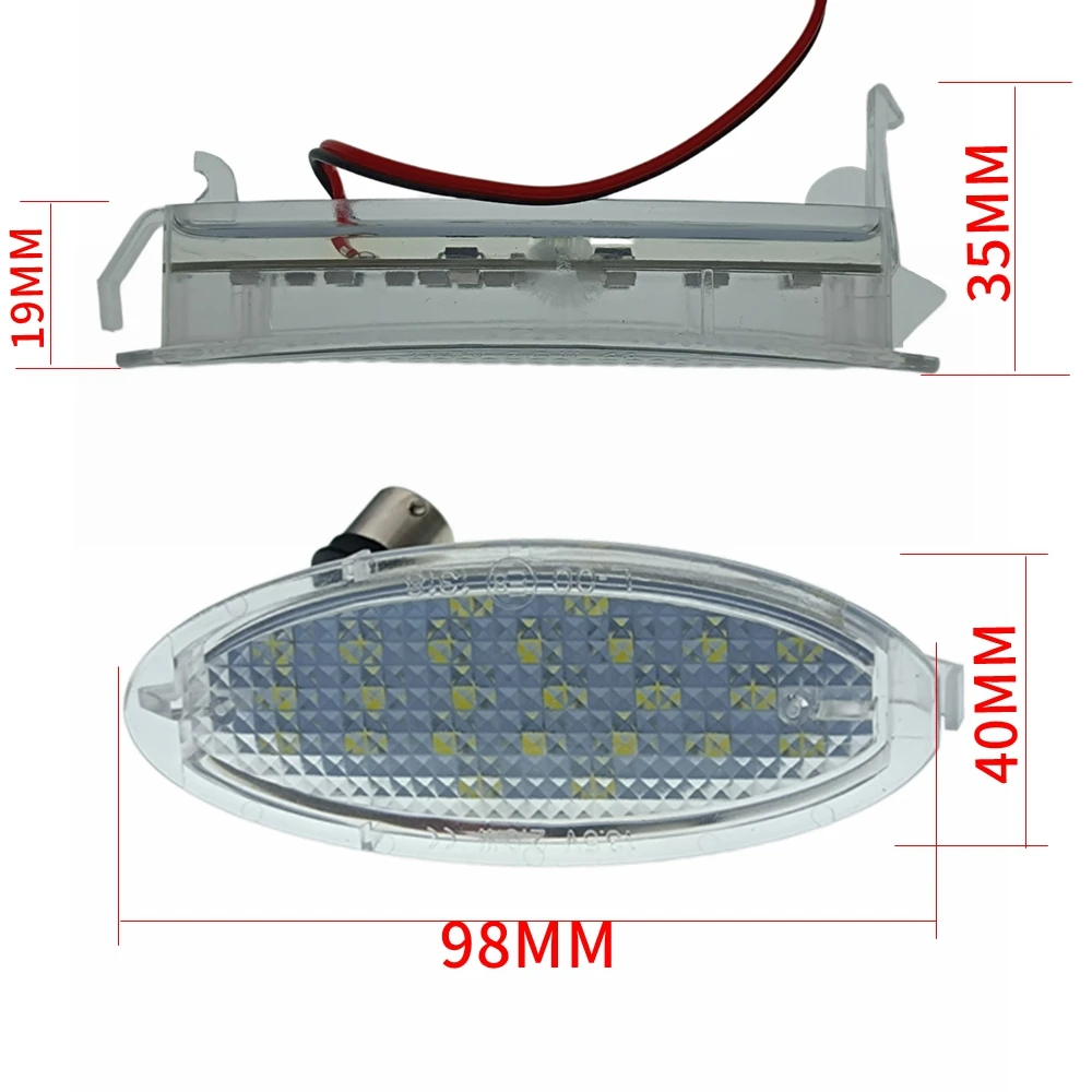 1Pcs Voor Opel Vauxhall Astra F Hatchback Kabriolet Corsa B Vectra Canbus Auto 24LED License Number Plate Light Lamp