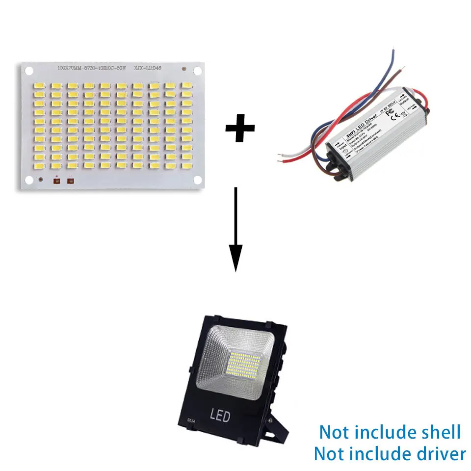 50W 100W LED SMD Chip Floodlight COB Chip SMD 5730 długa na świeże powietrze czas serwisowy DIY oświetlenie czysty/ciepły biały do reflektora