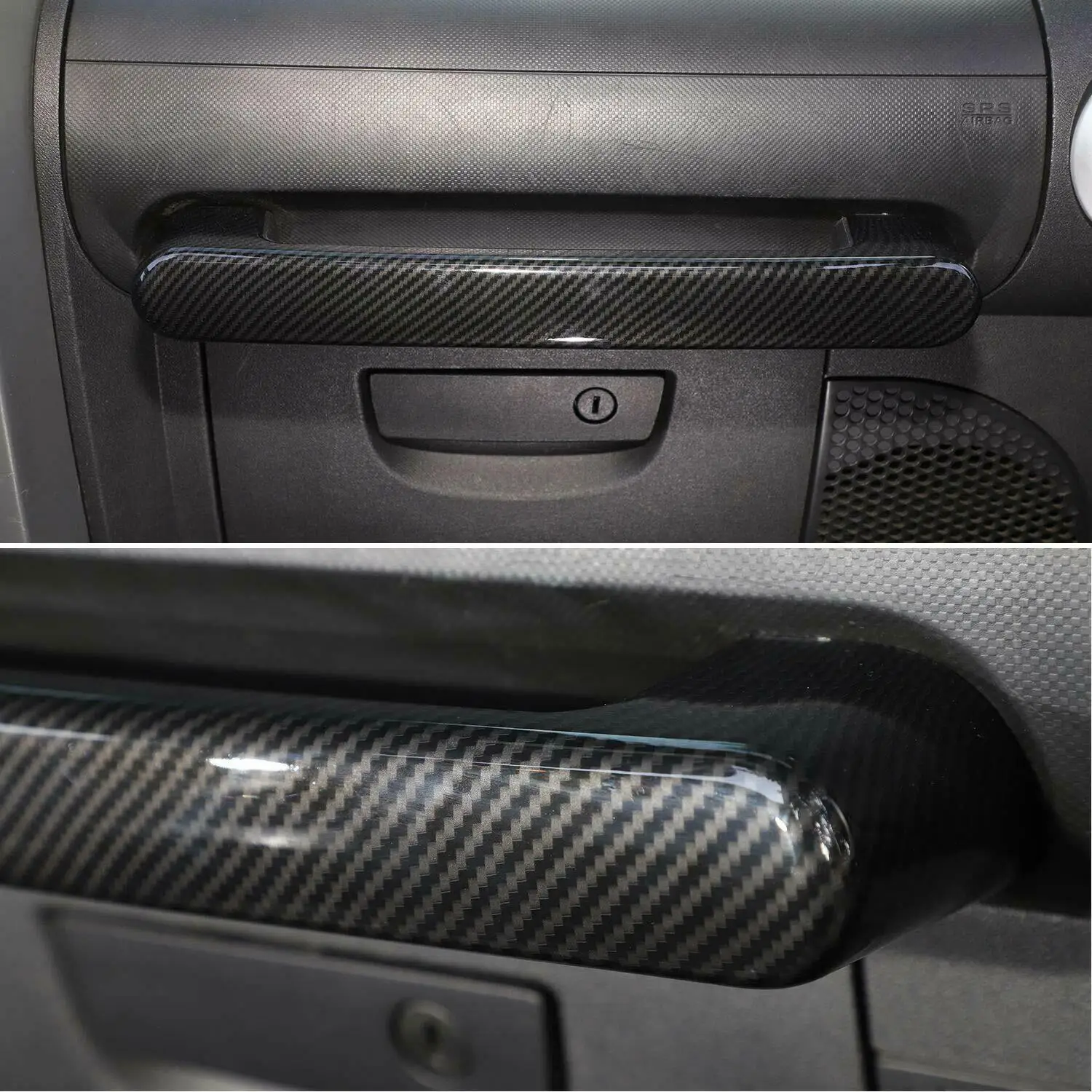 Car Co-pilot Armrest Copilot Grab Bar Carbon Fiber Handle Cover Trim Decoration For Jeep Wrangler JK 2007 2008 2009 2010