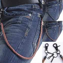 Classic Punk Leather Biker Keychain Jeans Chain Wallet Chain Waist Chain Men's Rock Clothing Accessories