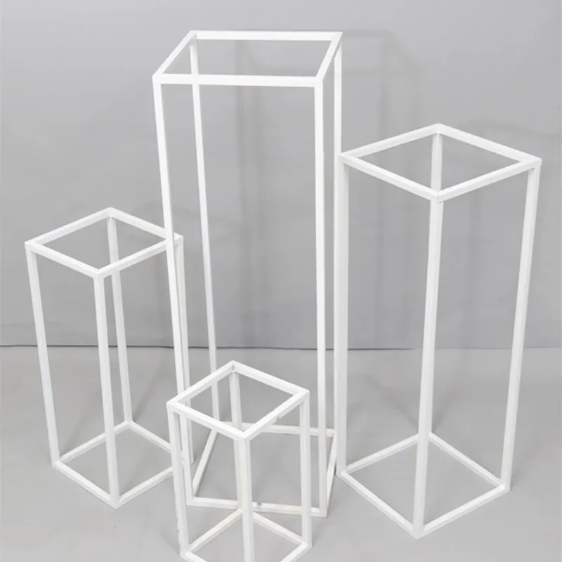 Wedding Square Road Lead Wrought Iron Three-dimensional Box Five-piece Decoration Wedding Arrangement T Platform Road