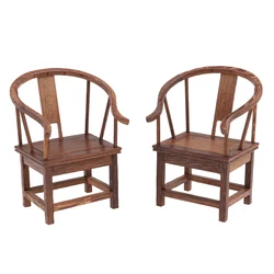 Vintage Dollhouse Solid Wenge Miniature Furniture Decoration -Tea Table With 2 Chairs Kit