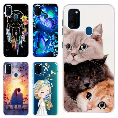 For Samsung Galaxy M21 Case Samsung M30s Soft Slim Cute Painted Phone Back Cover For Samsung M21 M 21 M215F Cases Bumper Fundas