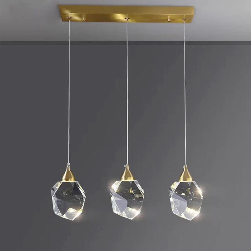 

Modern luxury all-copper crystal lamp restaurant LED chandelier Nordic home interior lighting bedroom kitchen Pendant Lights