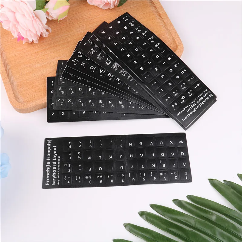1PC Standard Waterproof 12Styles Language Keyboard Stickers Layout With Button Letters Alphabet For Computer Keyboard Protective