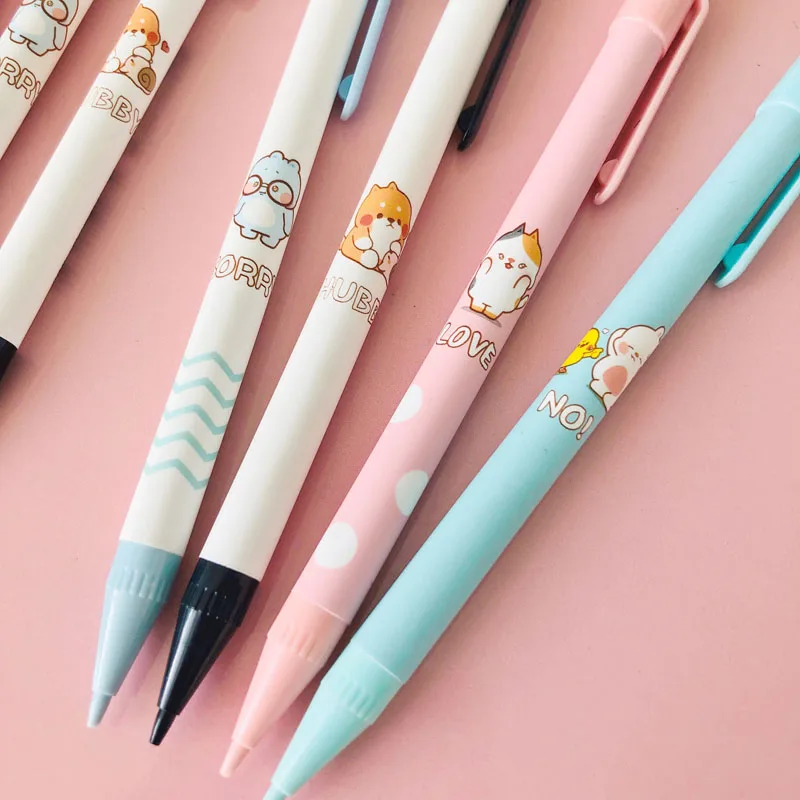 3 Pcs Cute Kawaii Little Rabbit And Dog Press Automatic Mechanical Pencil  School Supply Student Stationery 0.7mm