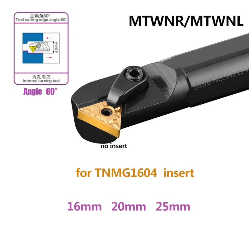 TNMG 카바이드 인서트용 CNC 선반 절단 도구, 내부 터닝 도구 홀더, S16Q, S20R, S25S, MTWNR16, MTWNL16, MTWNR, MTWNL 바, 1 개