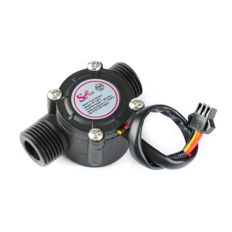 1/2 \'\'sensore di flusso d\'acqua 1-30L/min sensore di temperatura misuratore di portata Hall per misuratore di portata a turbina Arduino misura