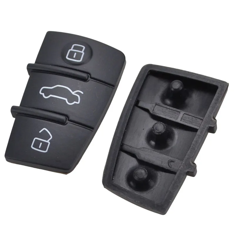 3 Button Replacement key Pad Rubber Remote Key Shell Fob For Audi A1 S1 A3 A4 A5 A6 A8 Q5 Q7 TT RS