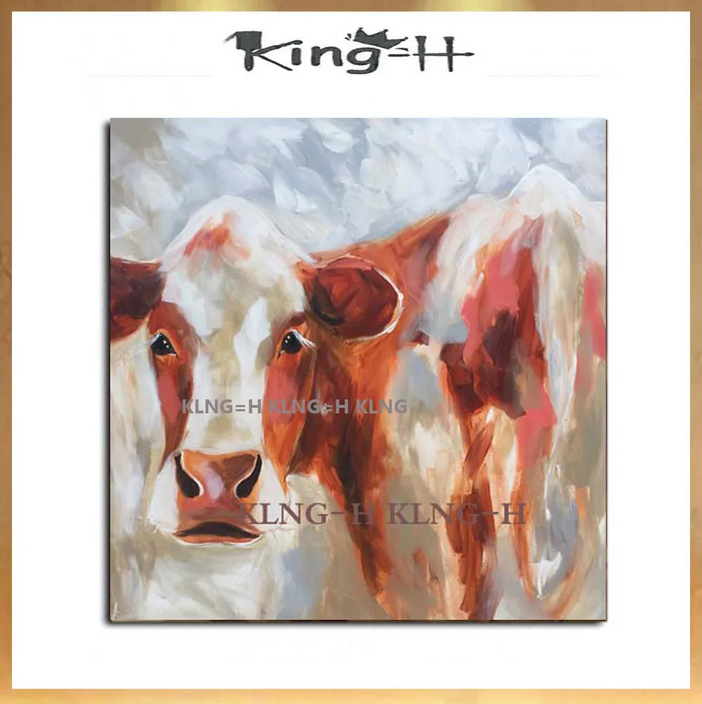 canvas painting big size handpainted Modern Animal Oil Painting The Cow Canvas Art Wall Pictures For Living Room Home Decoration