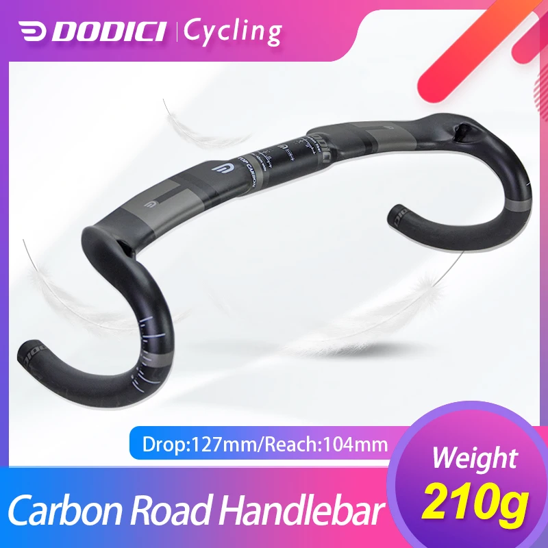 

DODICI Top Cycling Road Handlebar Bike Gray ud Matte Carbon Handlebars Black Bicycle Bent Bar 31.8mm 400/420/440mm Bicycle Par