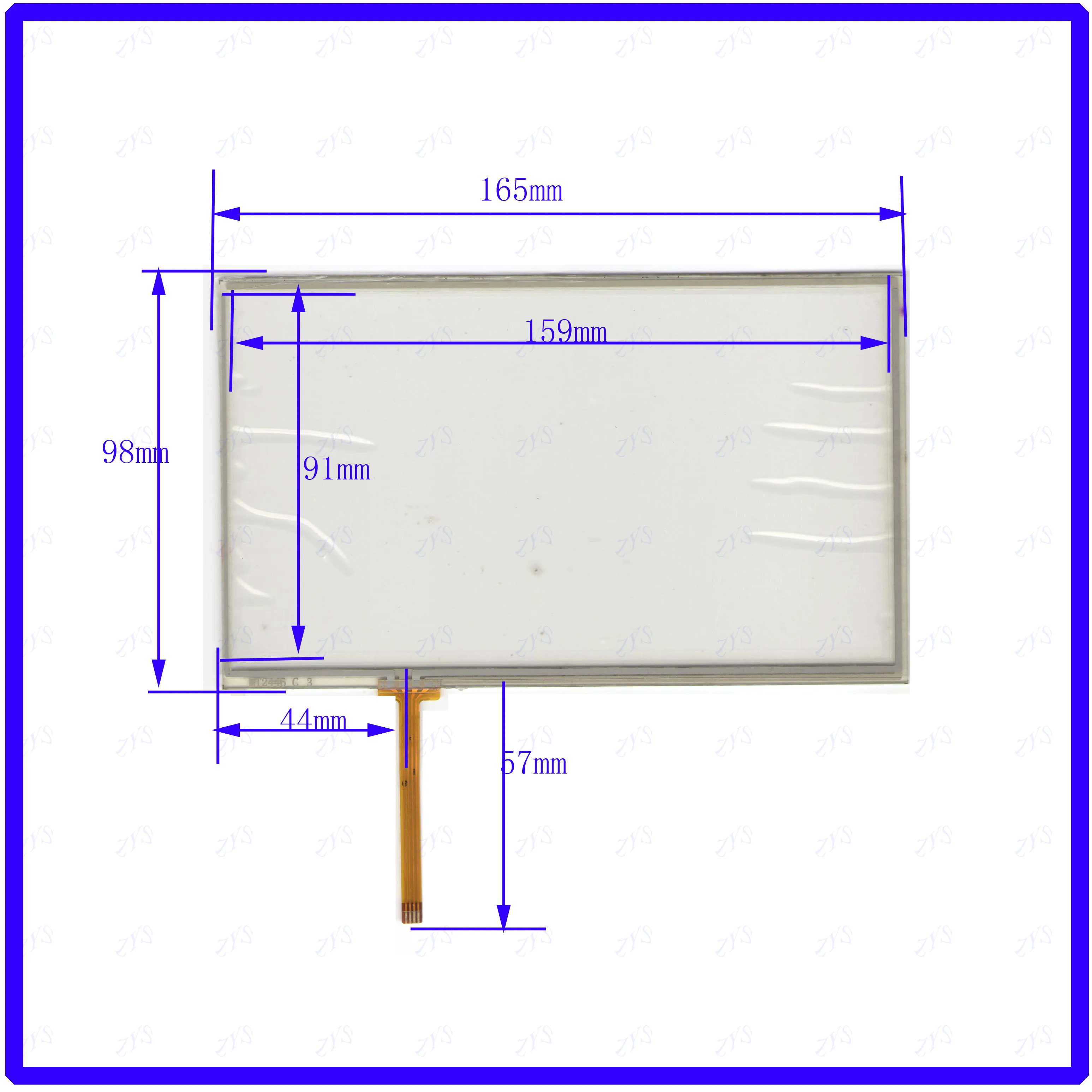 

MT2446-1374 7inch 4 lins Resistance 165*98 Touch Screen glass touchsensor digitizer GLASS Industrial control 165*98mm