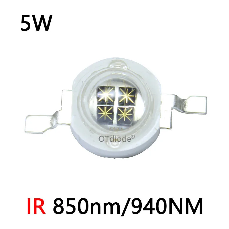 High Power LED Chip 850nm 940nm IR Infrared 3W 5W Emitter Light Bead COB 850 940 nm Night Vision CCTV Camera