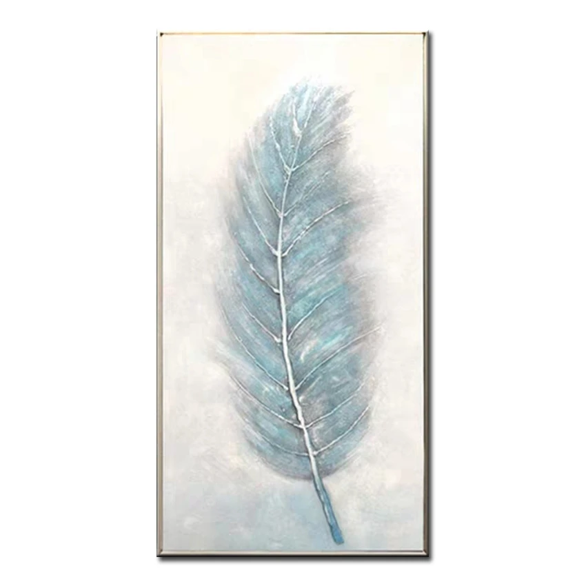 

100% Handpainted Feather Picture Morden Abstract Oil Paintings on Canvas Wall Pictures For Live Room Home Decor No Frame