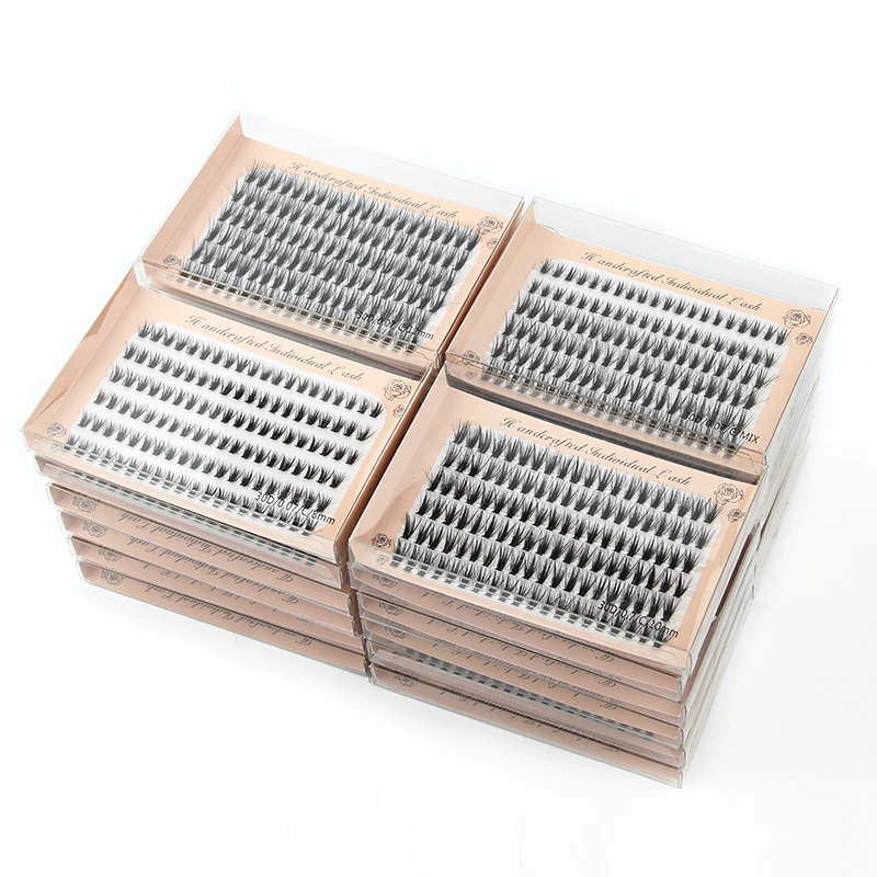 6 righe estensione ciglia ciglia finte naturali visone professionale individuale 20/30D ciglia Cluster trucco ciglia finte