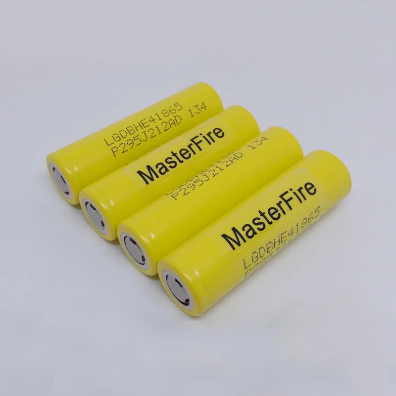 

MasterFire 4pcs/lot Original HE4 Chem 18650 ICR18650HE4 20A discharge lithium battery cell 2500mah flashlight torch batteries