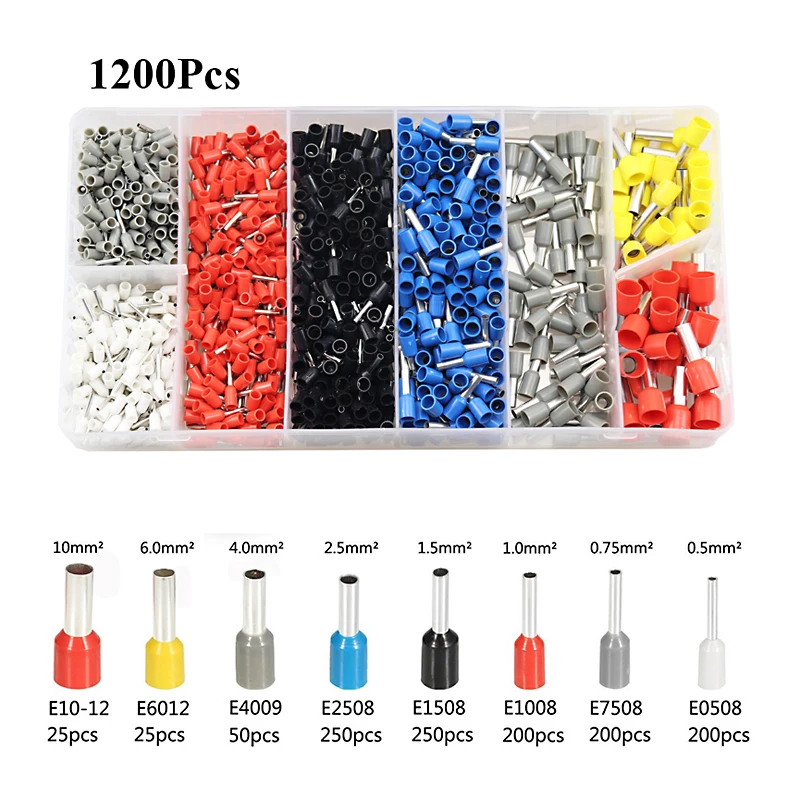 HSC8 6-4 0.25-10mm2 23-10AWG Tang Crimping 1200Pcs Terminal untuk Tabung Jarum Tipe Terminal Crimp self-Adjusting Tool