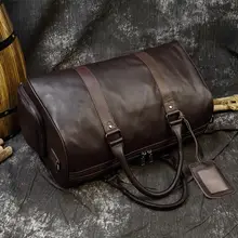 Luxury Genuine Leather Travel Bag for Men Women #5