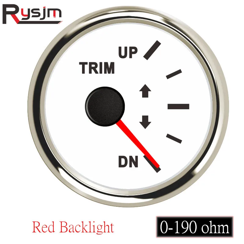 Customized Universal Motorboat Digital Trim Gauge 52mm 0-190 ohm Waterproof Trim Meters for Auto Truck Boat Red backlight 9-32V