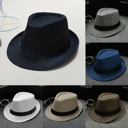 Classic Straw Fedora Hat Wide Brim Panama Hat Summer Party Fedoras Dress Hat for Men Women