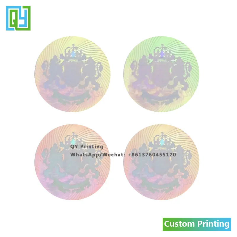 10000pcs 20x20mm Custom 3D Hologram Transparent Foil 3D Laserable Stickers Gold Hologram QR Code Brand Labels