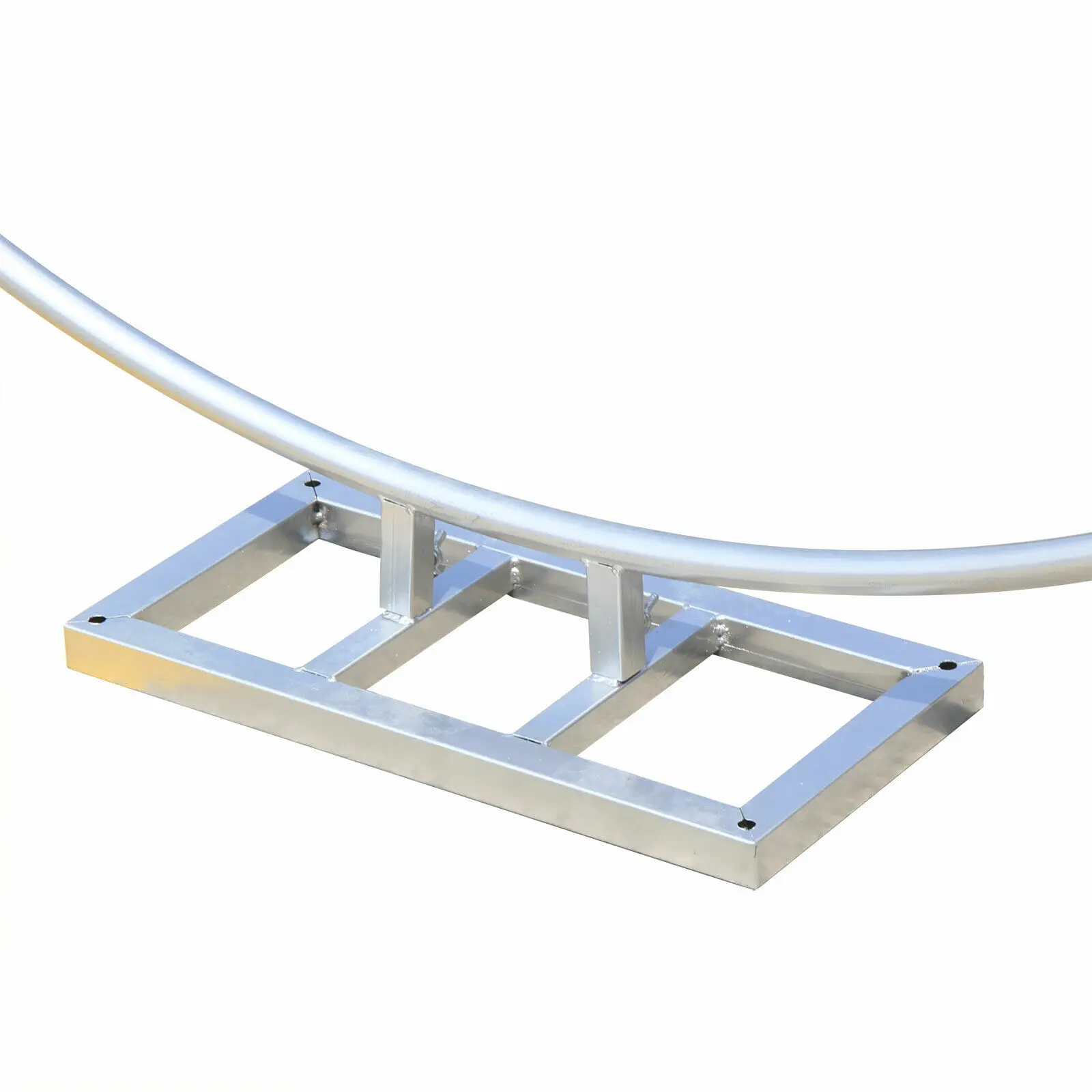 1.5M Round Wedding Arch Metal Background Stand with Base Backdrop for Decoration Silver