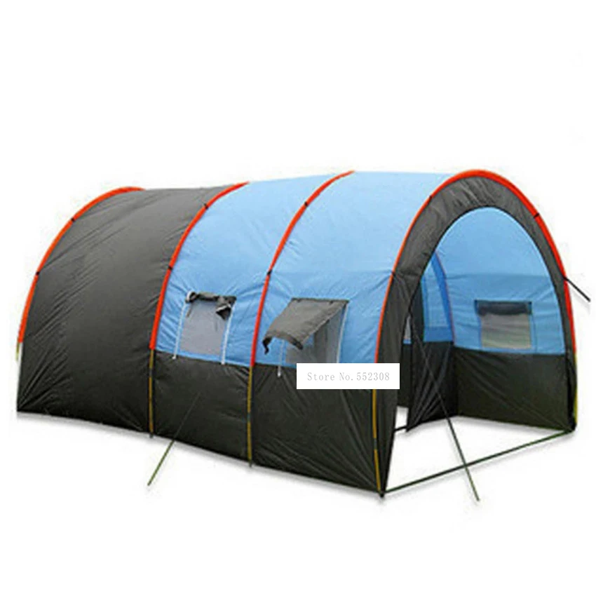 

TY-3017 Large Camping Tent Double-Layer Outdoor Tunnel Tent One Bedroom, Two Living Room Tabernacle Mountain Camping Supplies