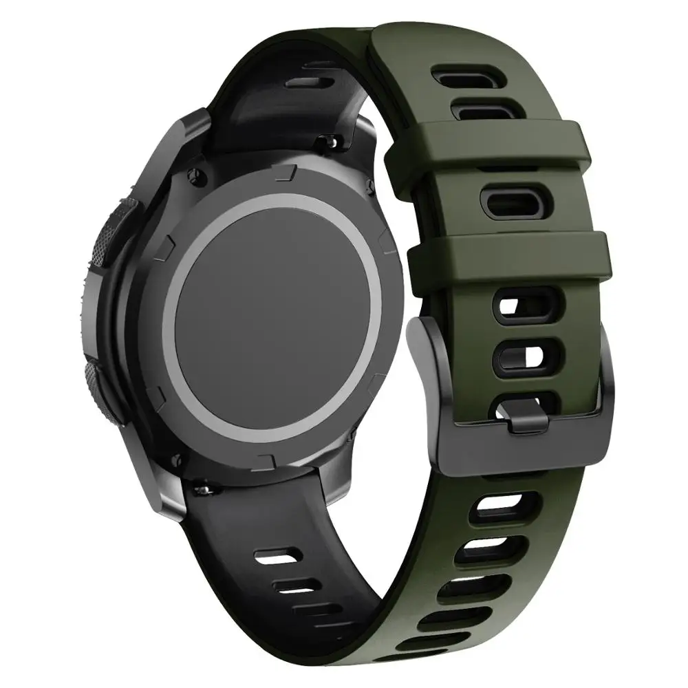 Huami Amazfit Stratos 3 용 시계 밴드 스트랩 실리콘 손목 밴드, 스마트 워치 교체 가능 액세서리 팔찌 (블랙 버클)