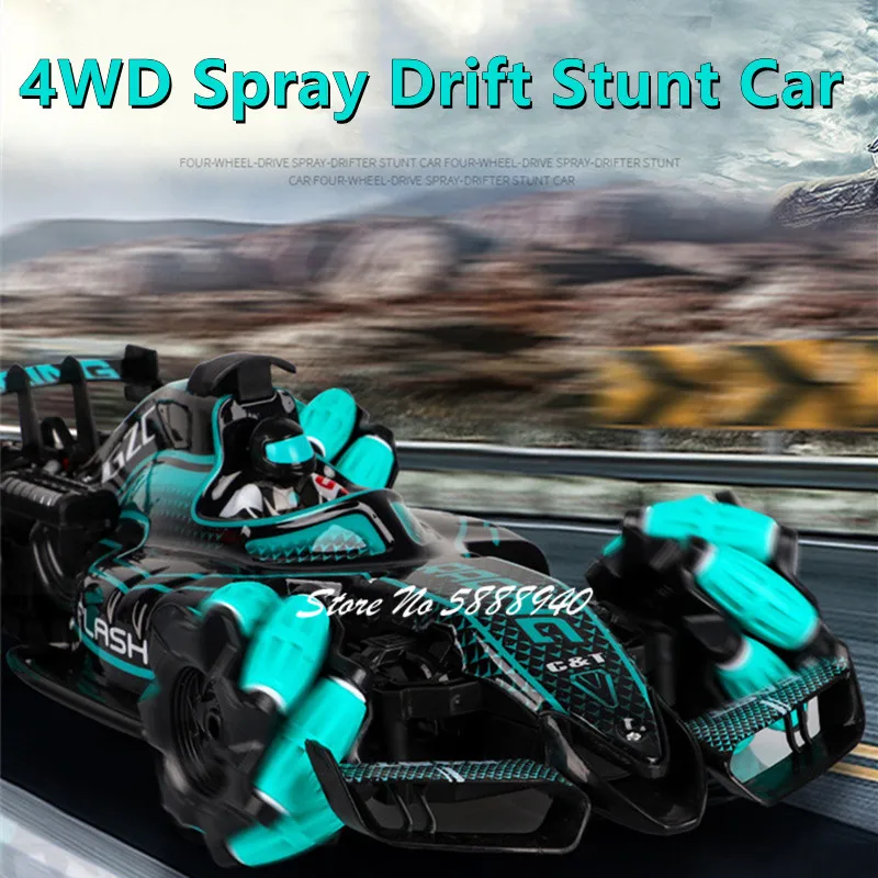 Spray Smoke All-round Driving  Remote Control Formula 1 Racing Car 30KM/H Intelligent Demo Dynamic Sound Effect RC Truck Kid Toy